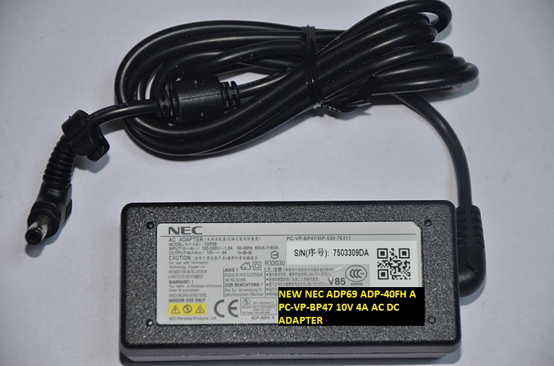 NEW NEC 10V 4A ADP69 ADP-40FH A AC DC ADAPTER PC-VP-BP47 4.8*1.7